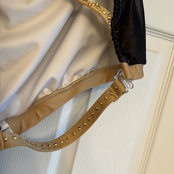 Lyrical Blue & Gold costume two pieces connected by mesh - Picture 8 of 14